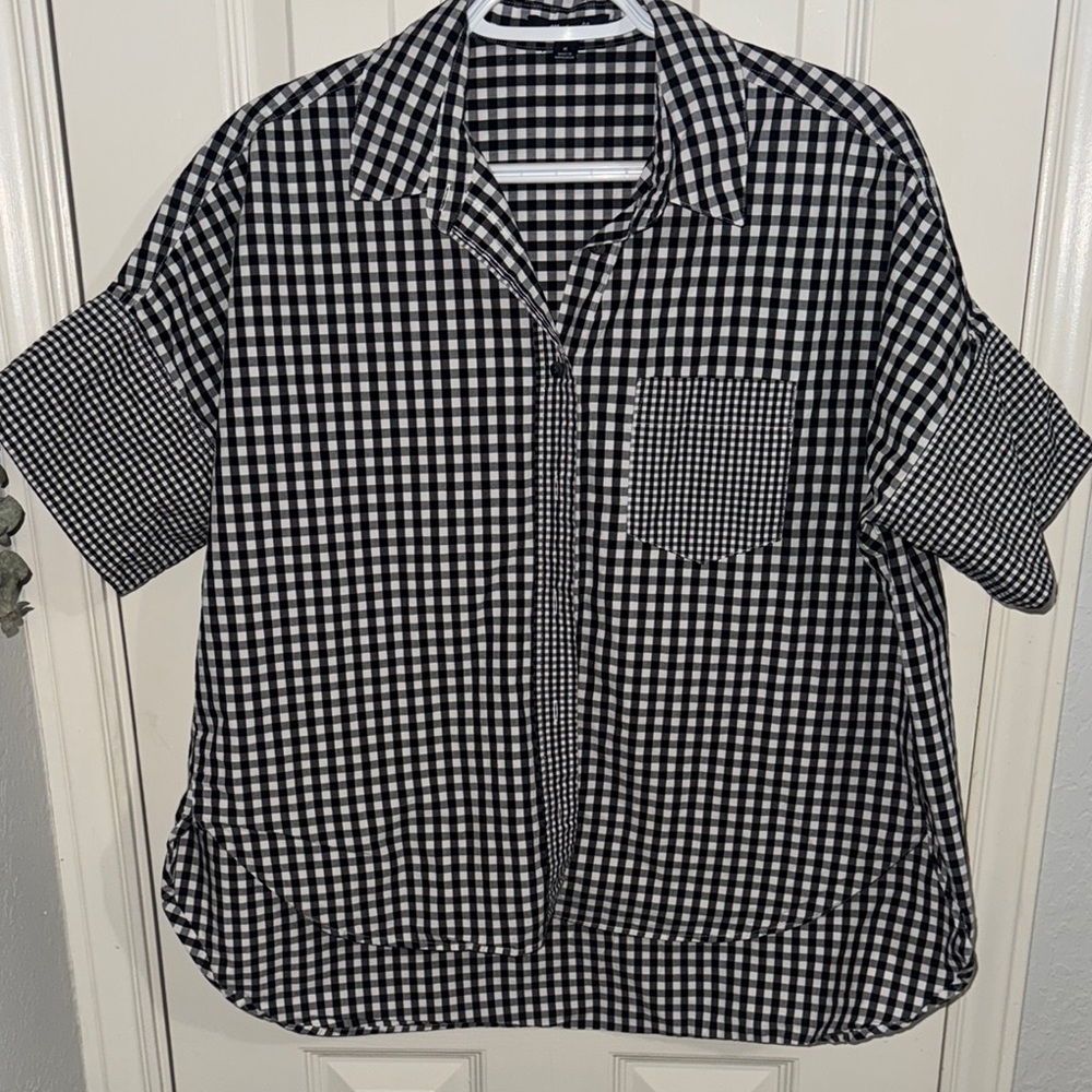 Madewell Black and White Checkered Shirt